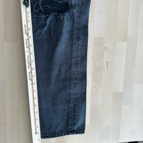 Agolde Jeans Womens 26 Black Fade High Rise Pinch Waist Straight 90s Button Fly - Picture 11 of 13